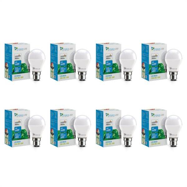 SYSKA 18W LED Bulbs with Life Span Up To 50000 Hours- (White)- Pack of 8